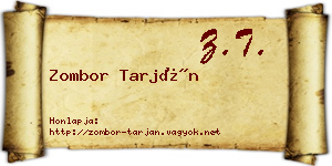Zombor Tarján névjegykártya